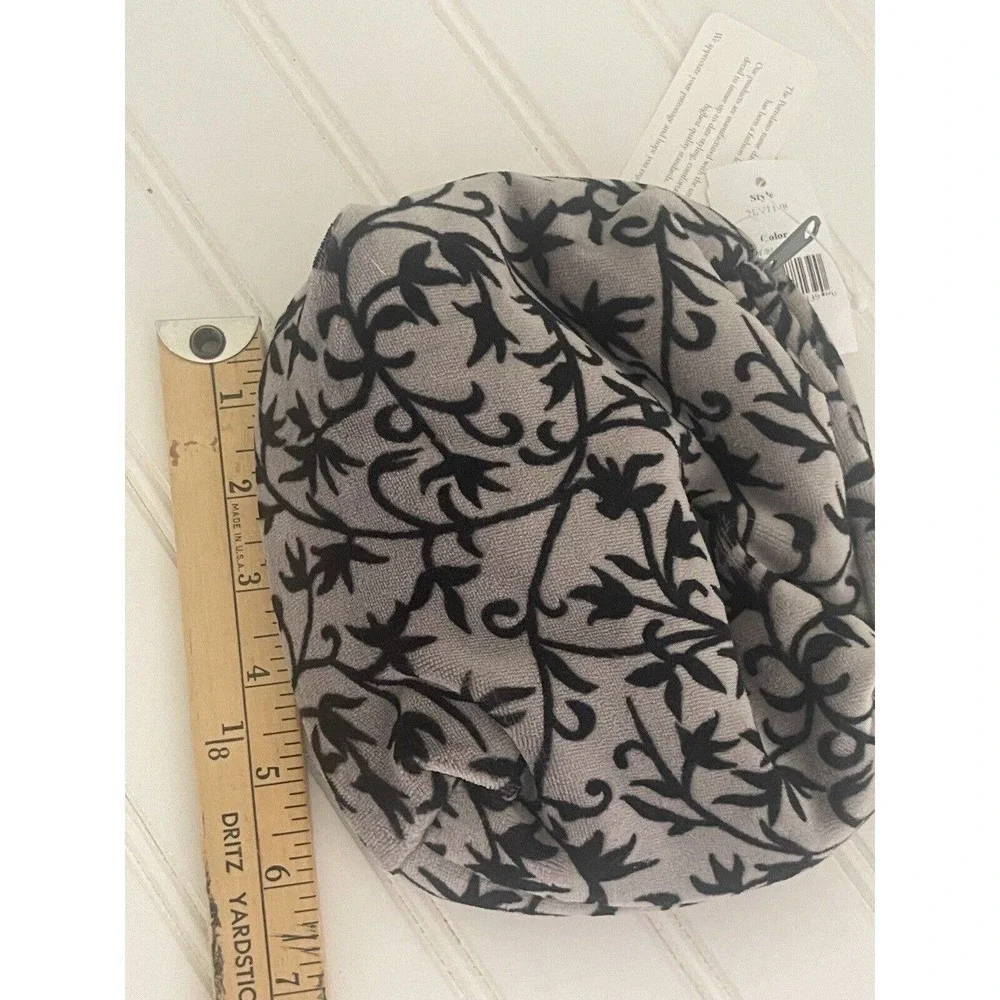 New Portolano Gray Black Make-Up Pouch Multi-Purpose Travel Bag
